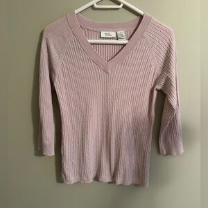 Soft Silk Pink V-Neck Sweater